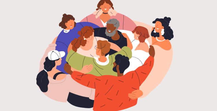 Carers Week 2026 - a group of people hugging